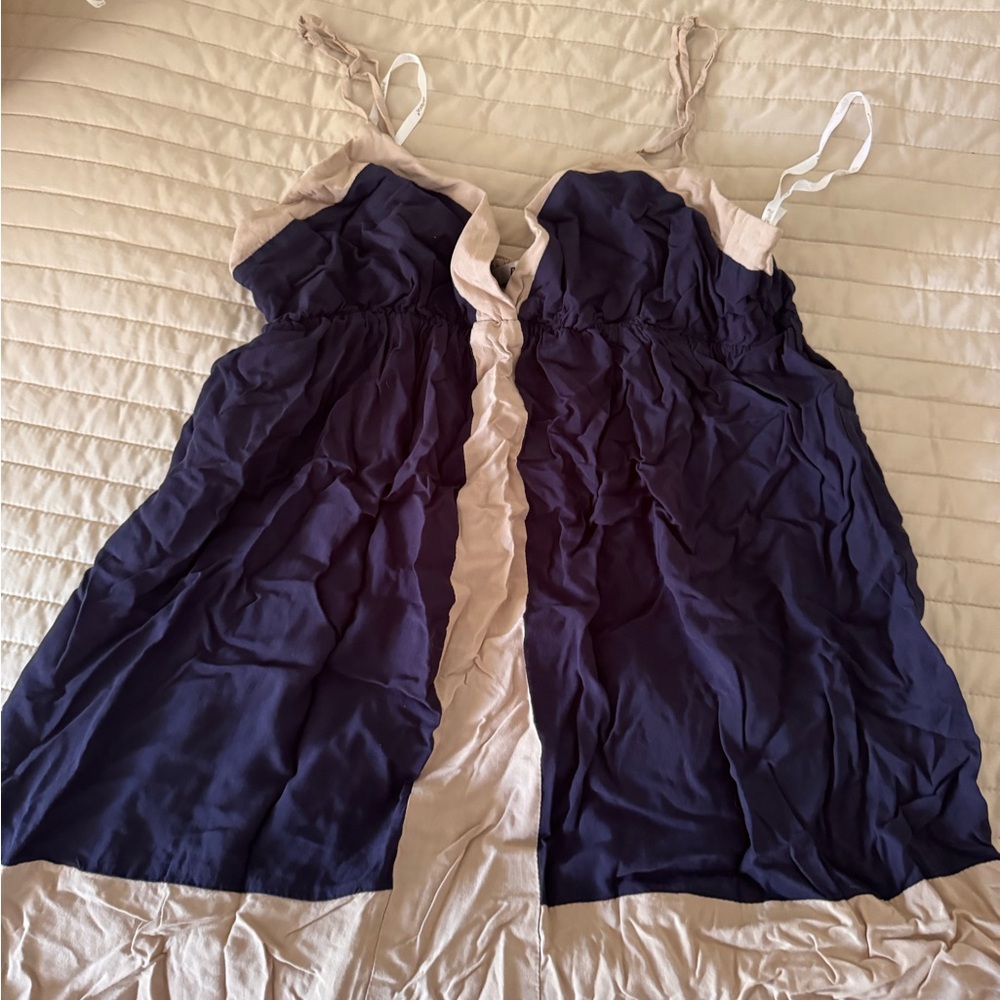 Papaya cute line block babydoll dress/ shirt